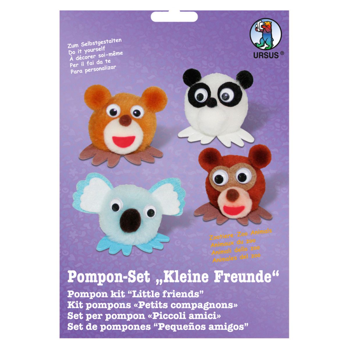 Pompon-Set "Kleine Freunde" Zootiere