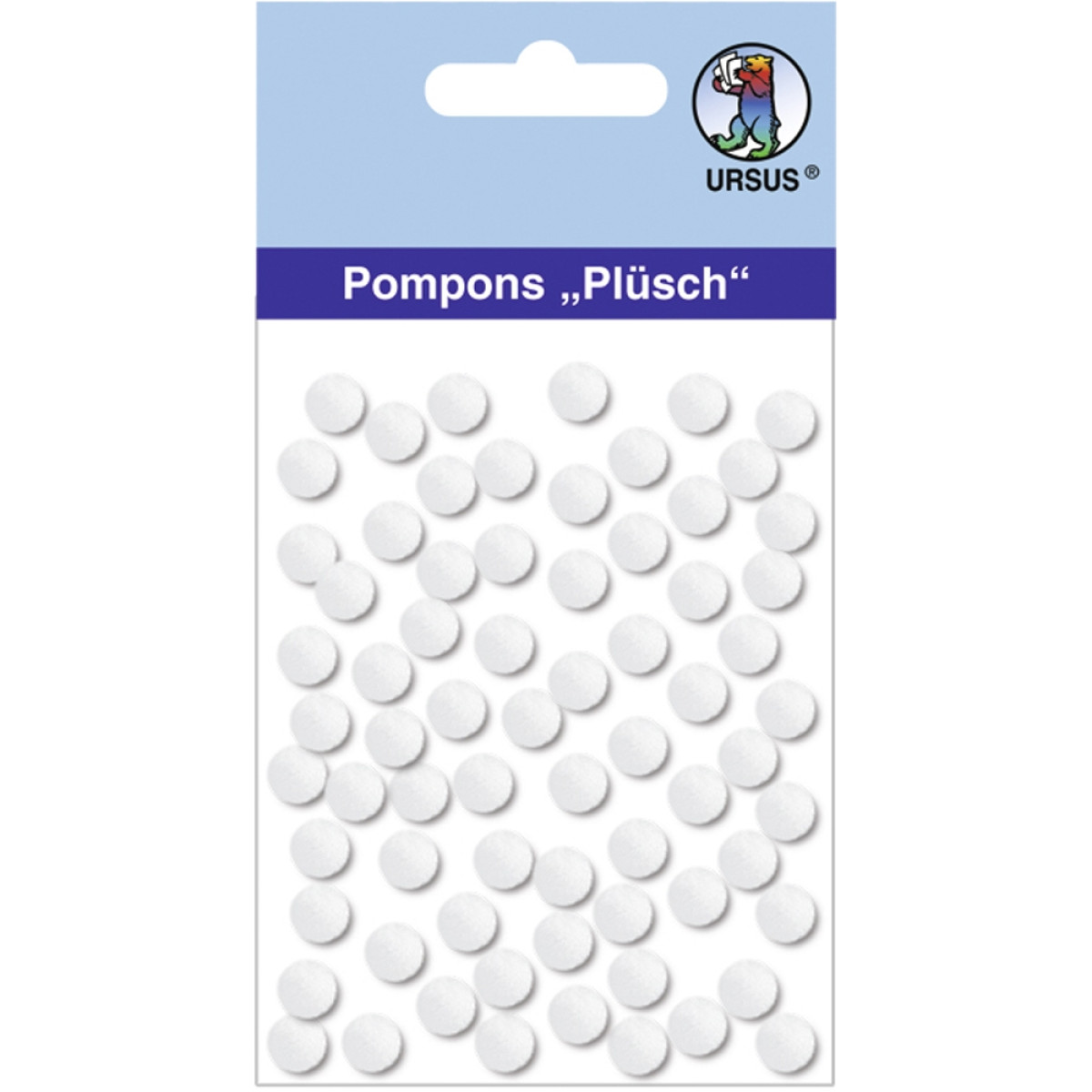 Pompons "Plüsch" 7 mm weiß