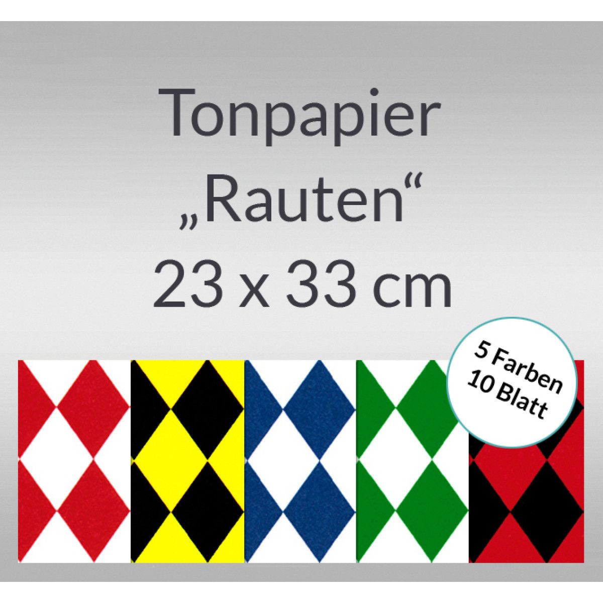 Rauten-Tonzeichenpapier 130 g/qm 23 x 33 cm - 10 Blatt sortiert