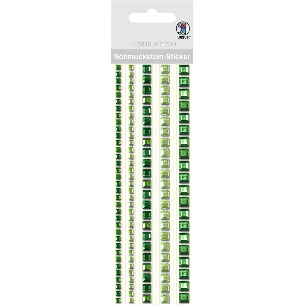 Schmuckstein Sticker "Bordüren" quadratisch grün