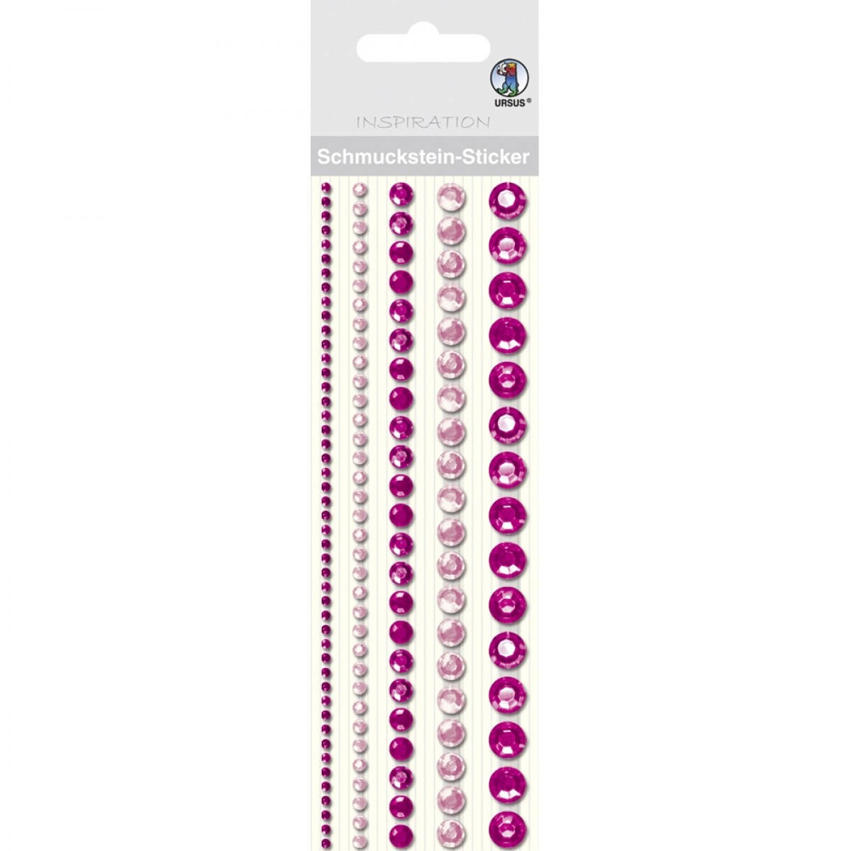 Schmuckstein Sticker "Bordüren" rund pink