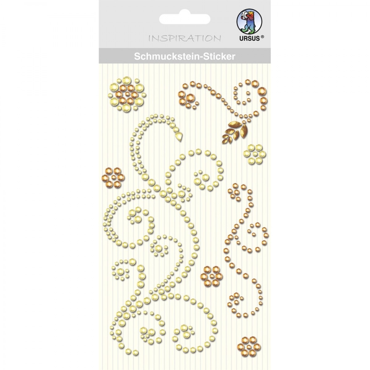 Schmuckstein Sticker "Ornamente" gelb