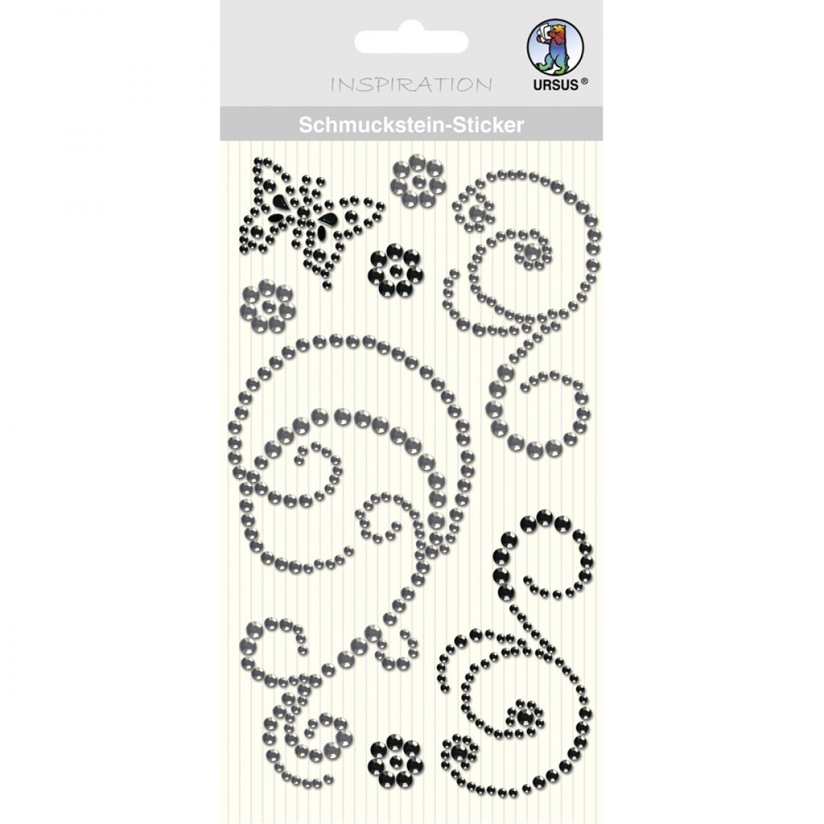 Schmuckstein Sticker "Ornamente" schwarz