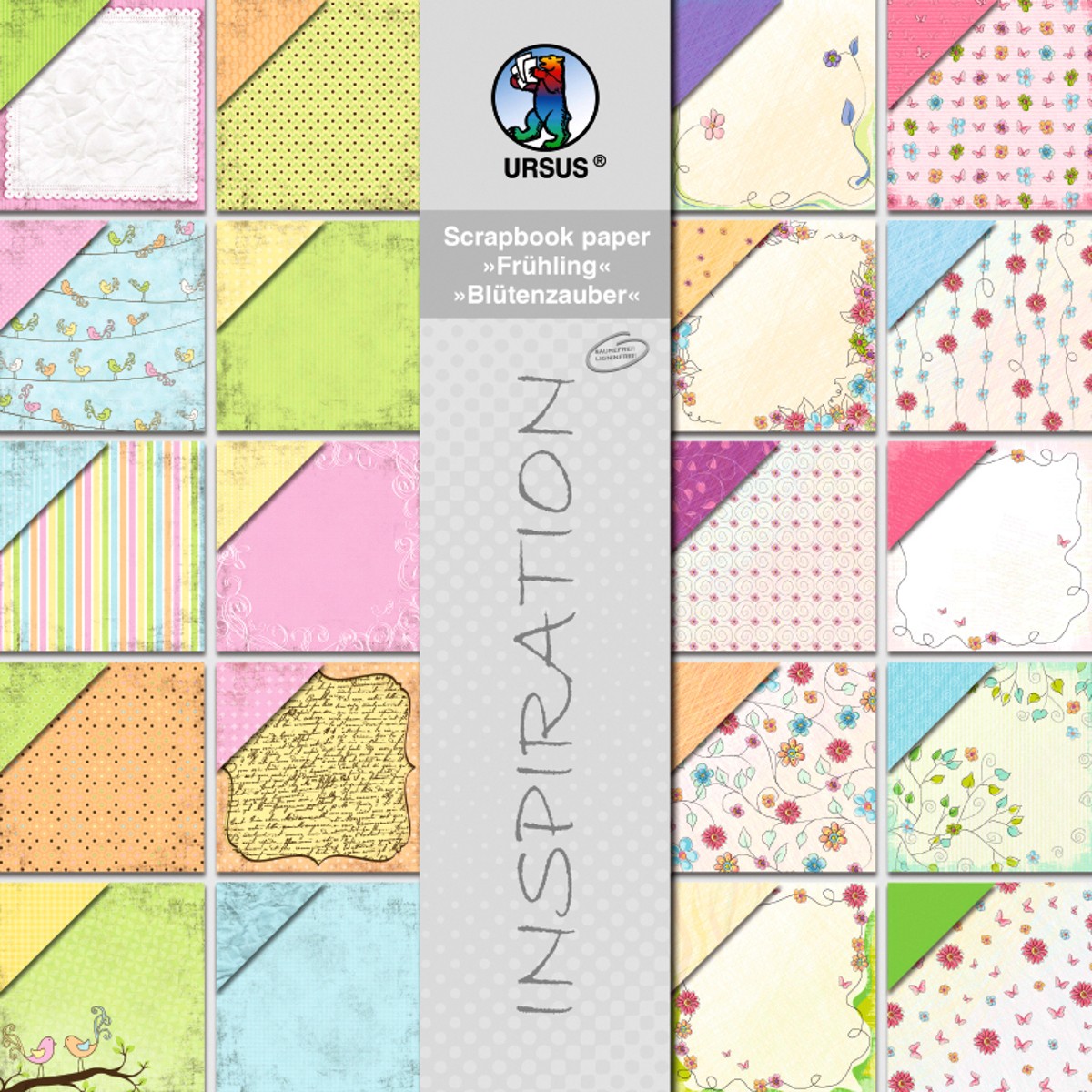 Scrapbooking Papier Block "Frühling & Blütenzauber" - 20 Blatt sortiert