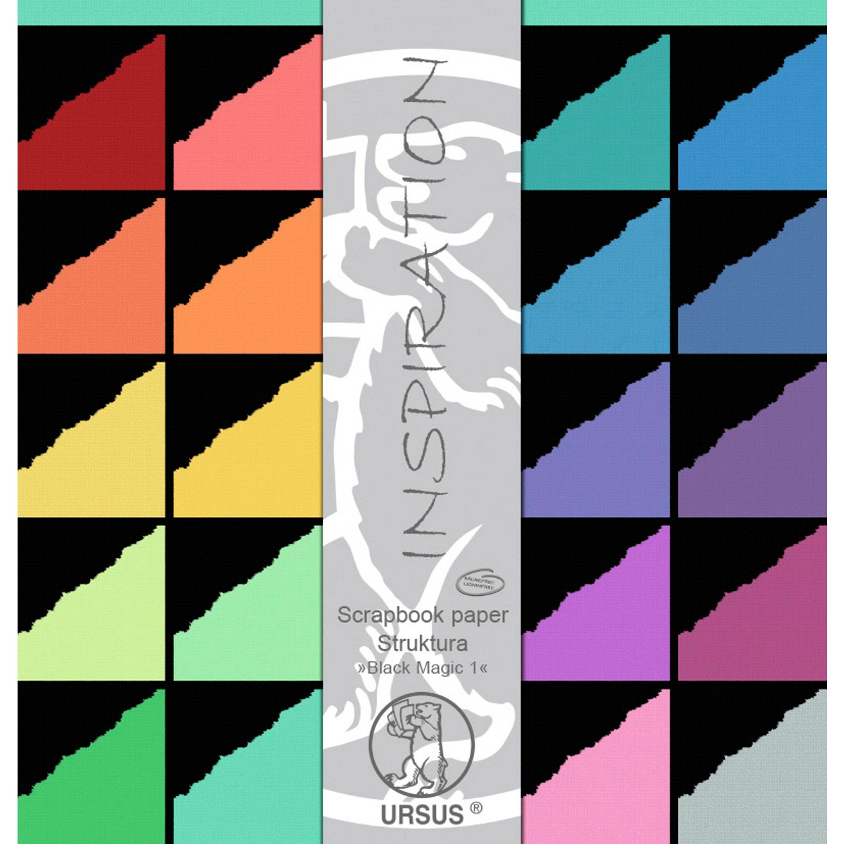 Scrapbooking Papier Block "Struktura Black Magic" - 20 Blatt sortiert