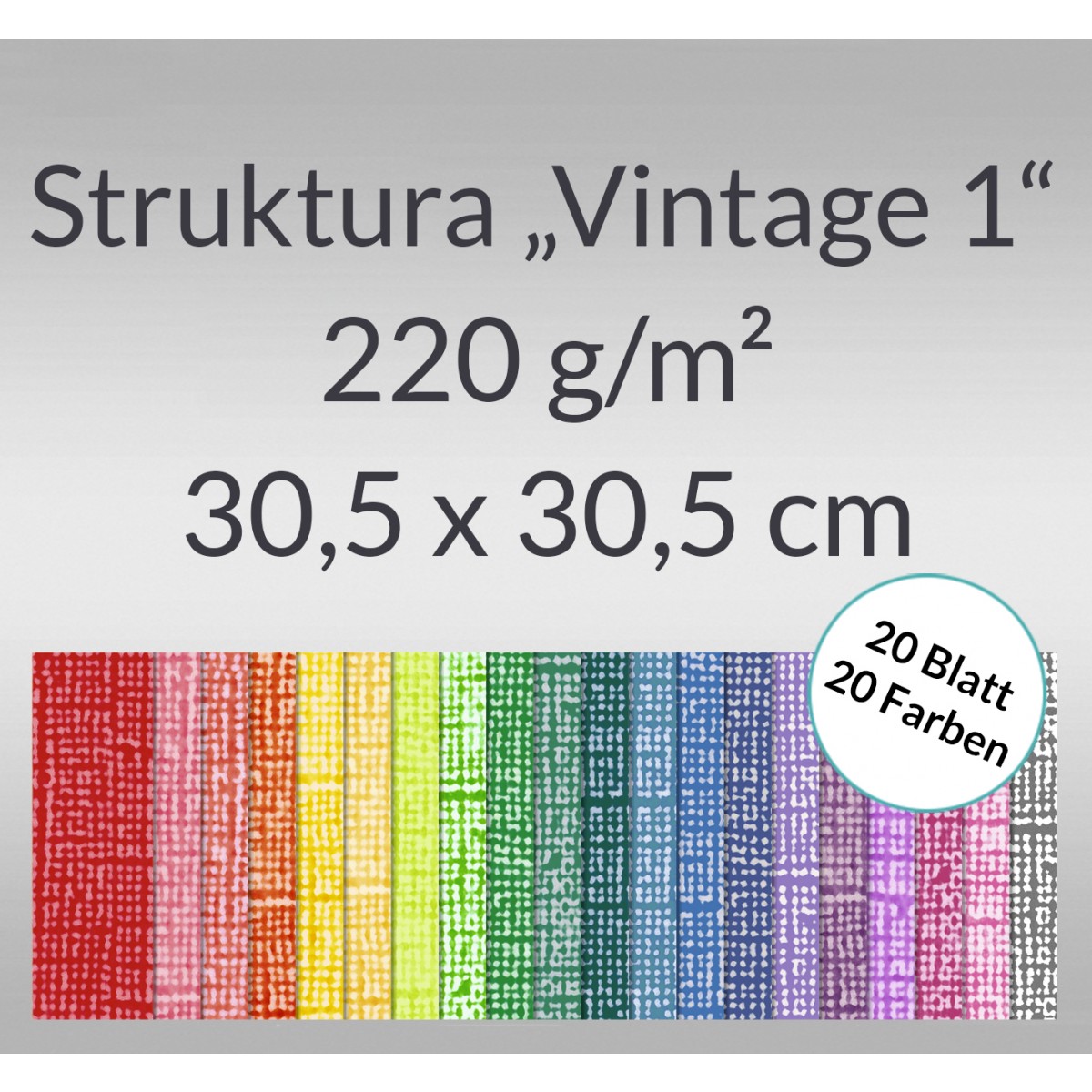 Scrapbooking Papier Block "Struktura Vintage 1" - 20 Blatt sortiert
