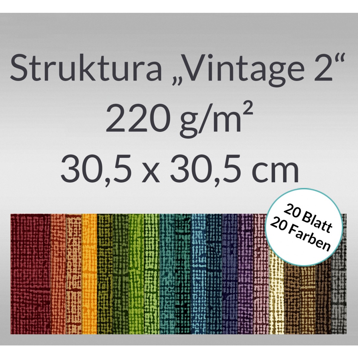 Scrapbooking Papier Block "Struktura Vintage 2" - 20 Blatt sortiert