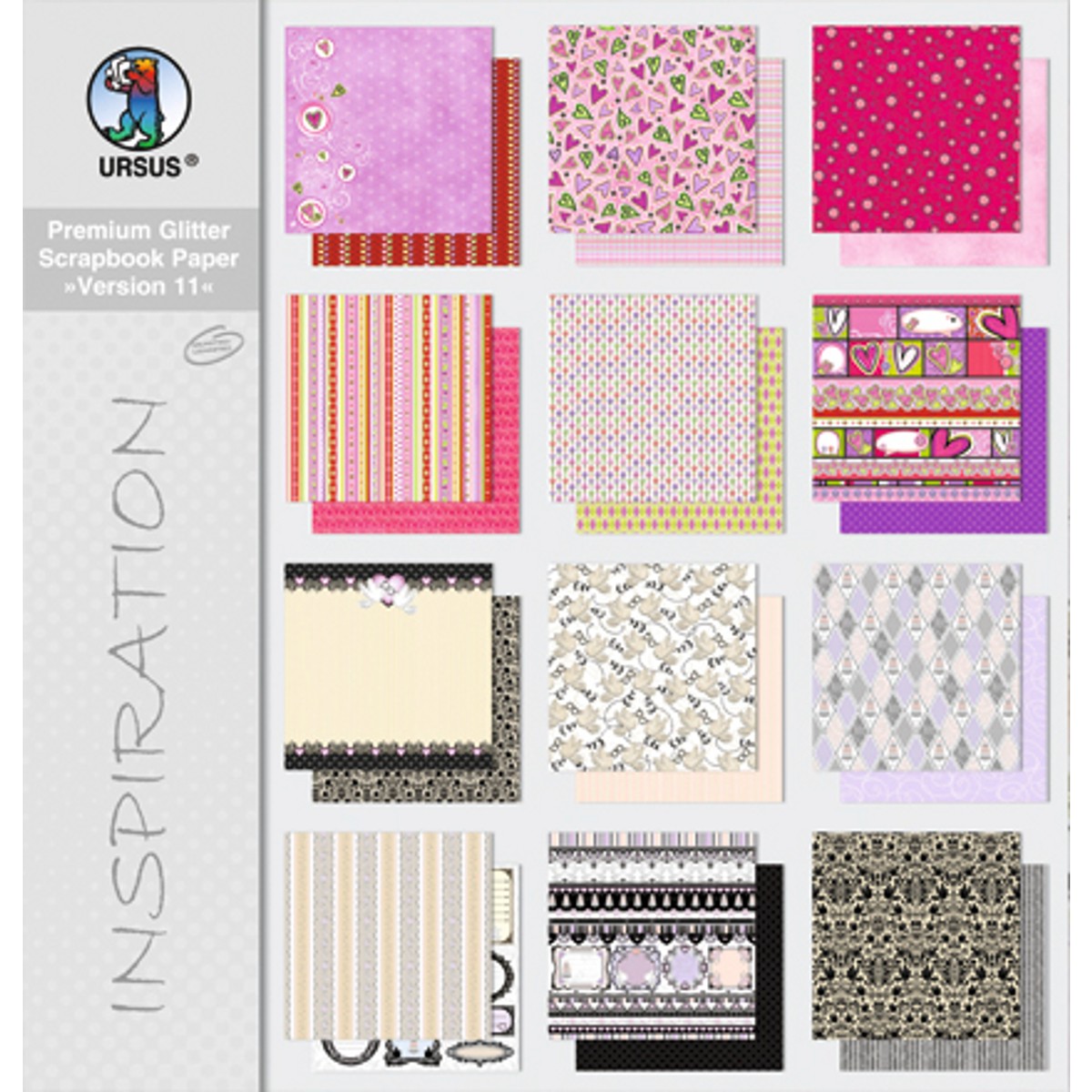 Scrapbooking Papier Block "Version 11" - 12 Blatt sortiert