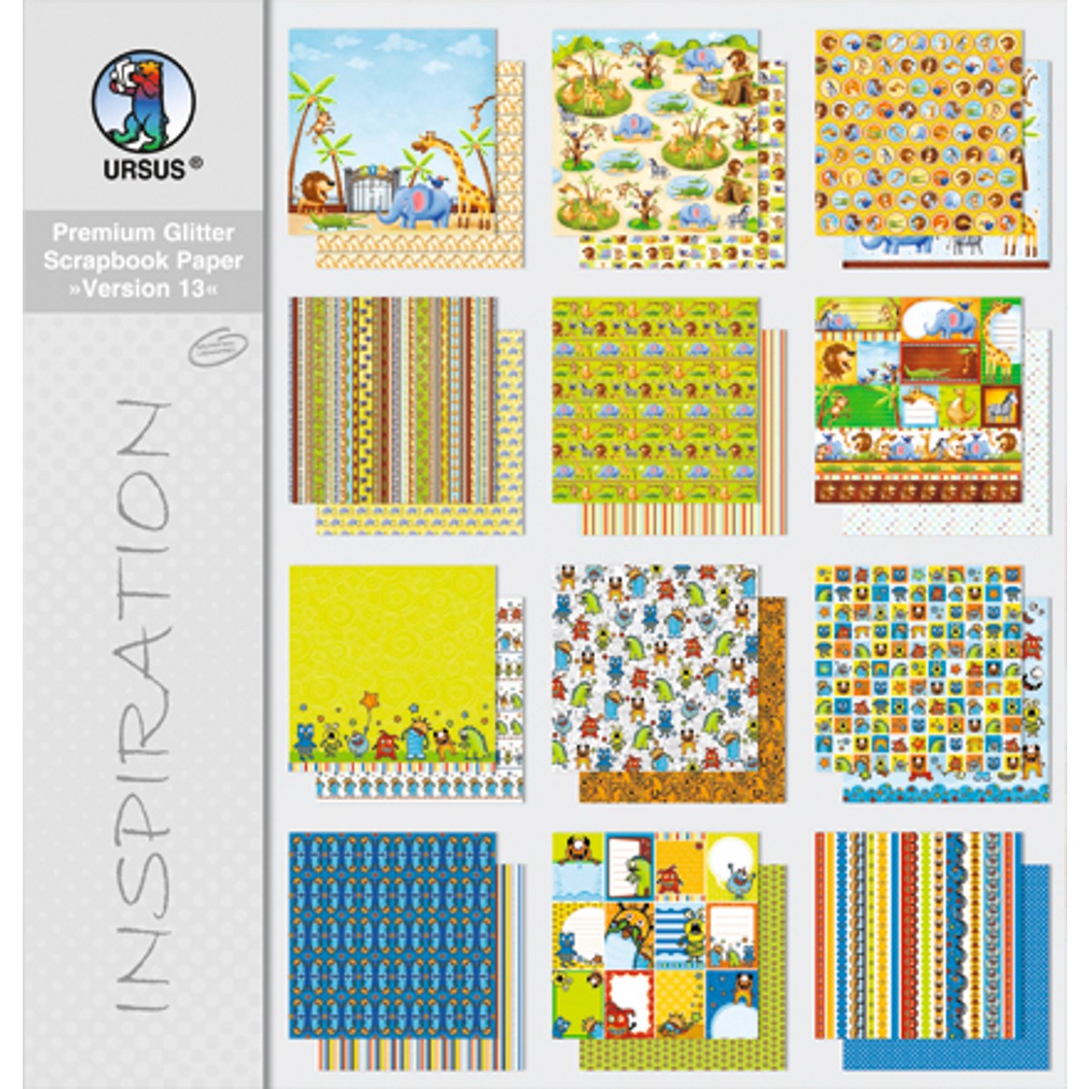 Scrapbooking Papier Block "Version 13" - 12 Blatt sortiert