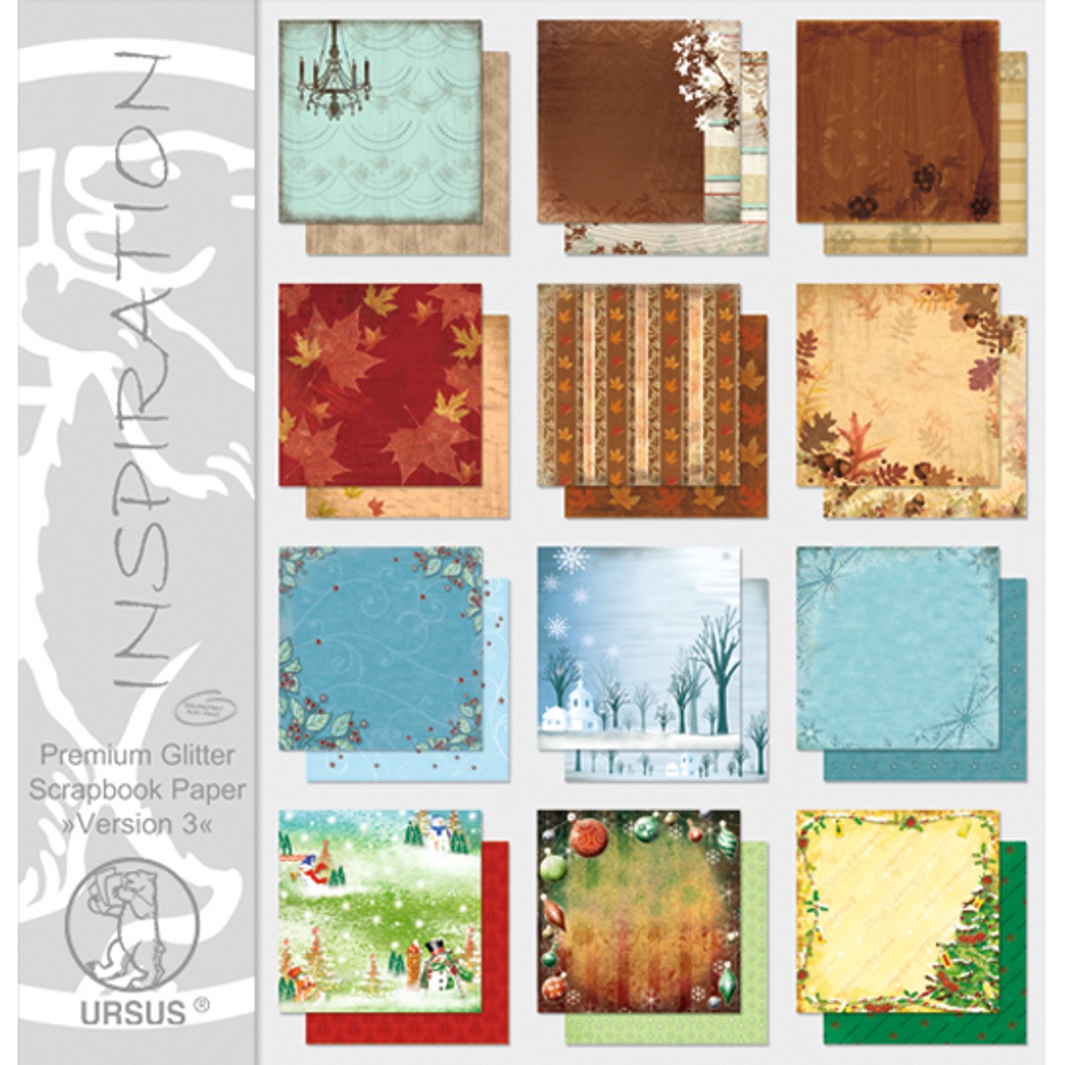 Scrapbooking Papier Block "Version 3" - 12 Blatt sortiert