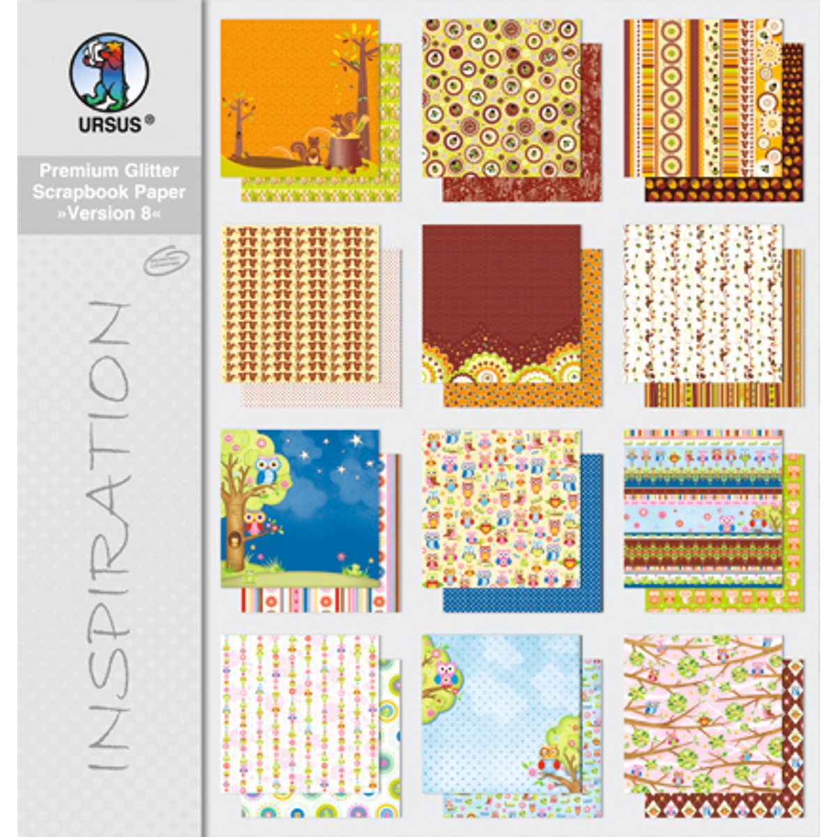 Scrapbooking Papier Block "Version 8" - 12 Blatt sortiert