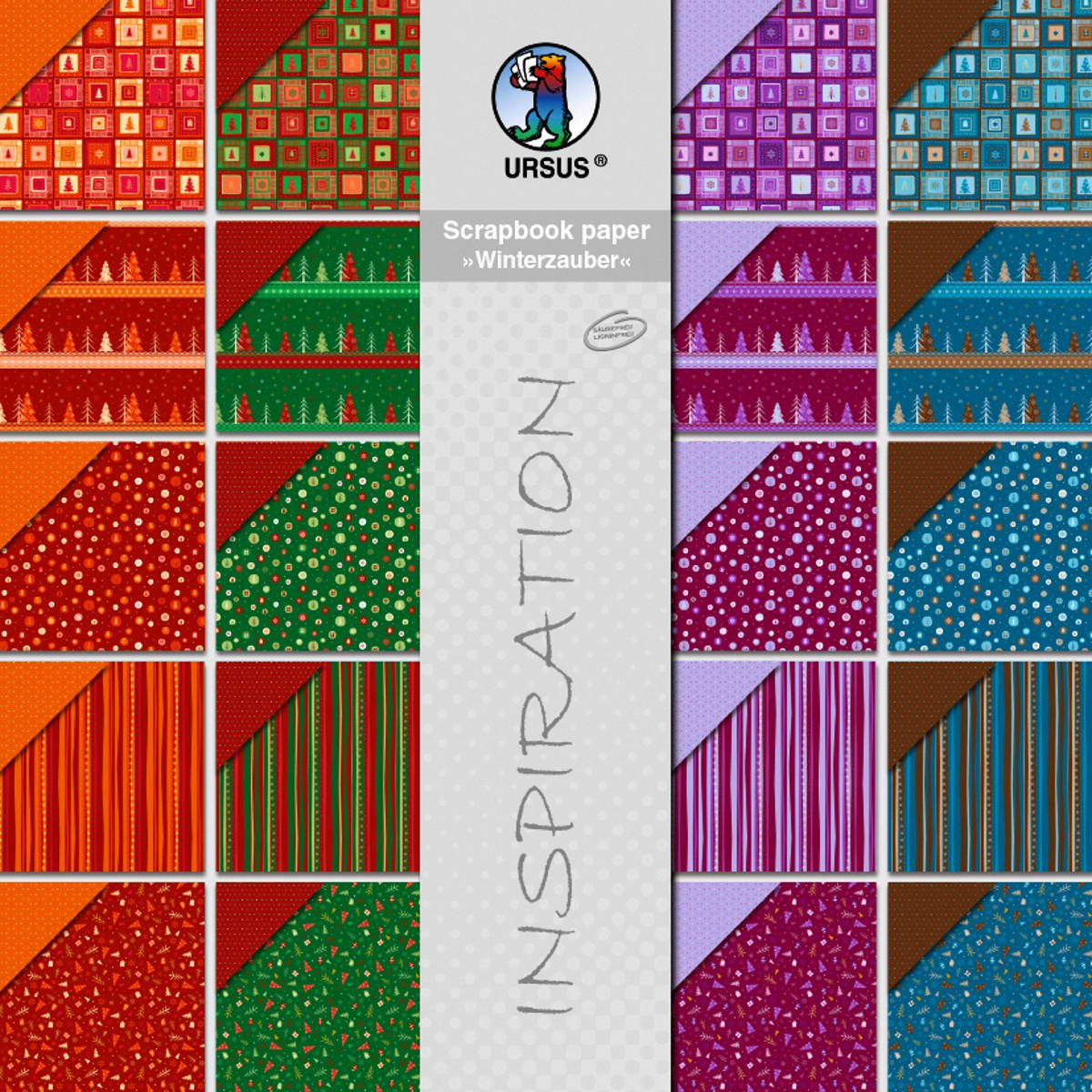 Scrapbooking Papier Block "Winterzauber" - 20 Blatt sortiert