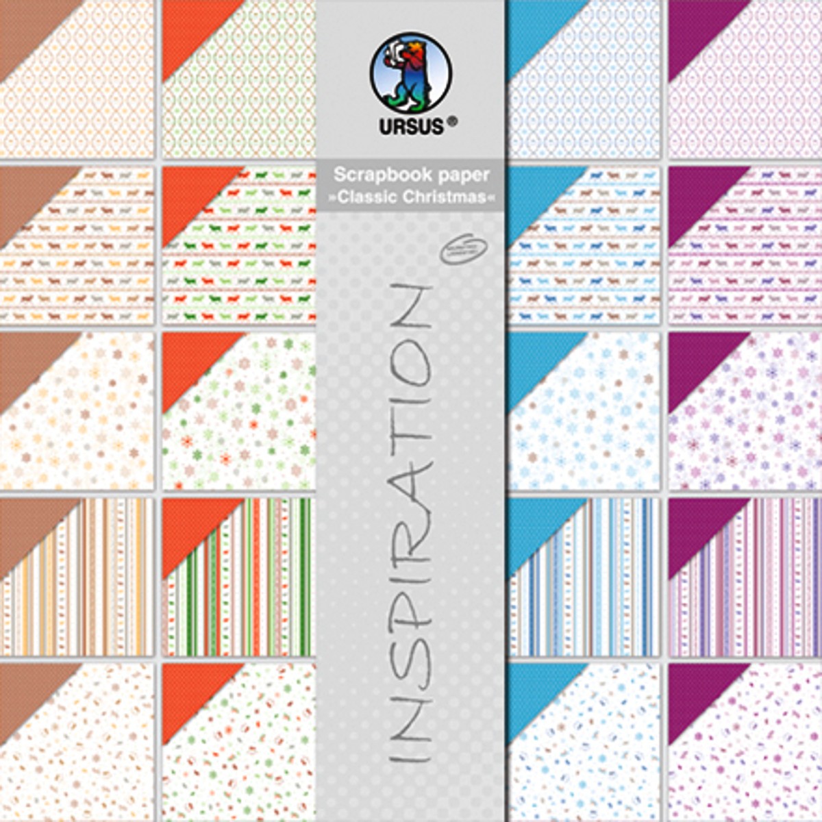 Scrapbooking Papier "Classic Christmas rot/grün" - 25 Blatt