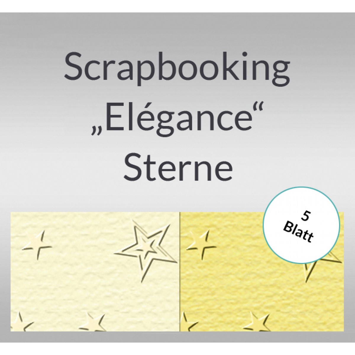Scrapbooking Papier "Elegance" Sterne - 5 Blatt