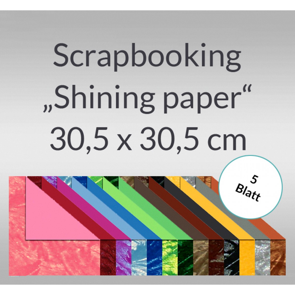 Scrapbooking Papier "Shining Paper" - 5 Blatt