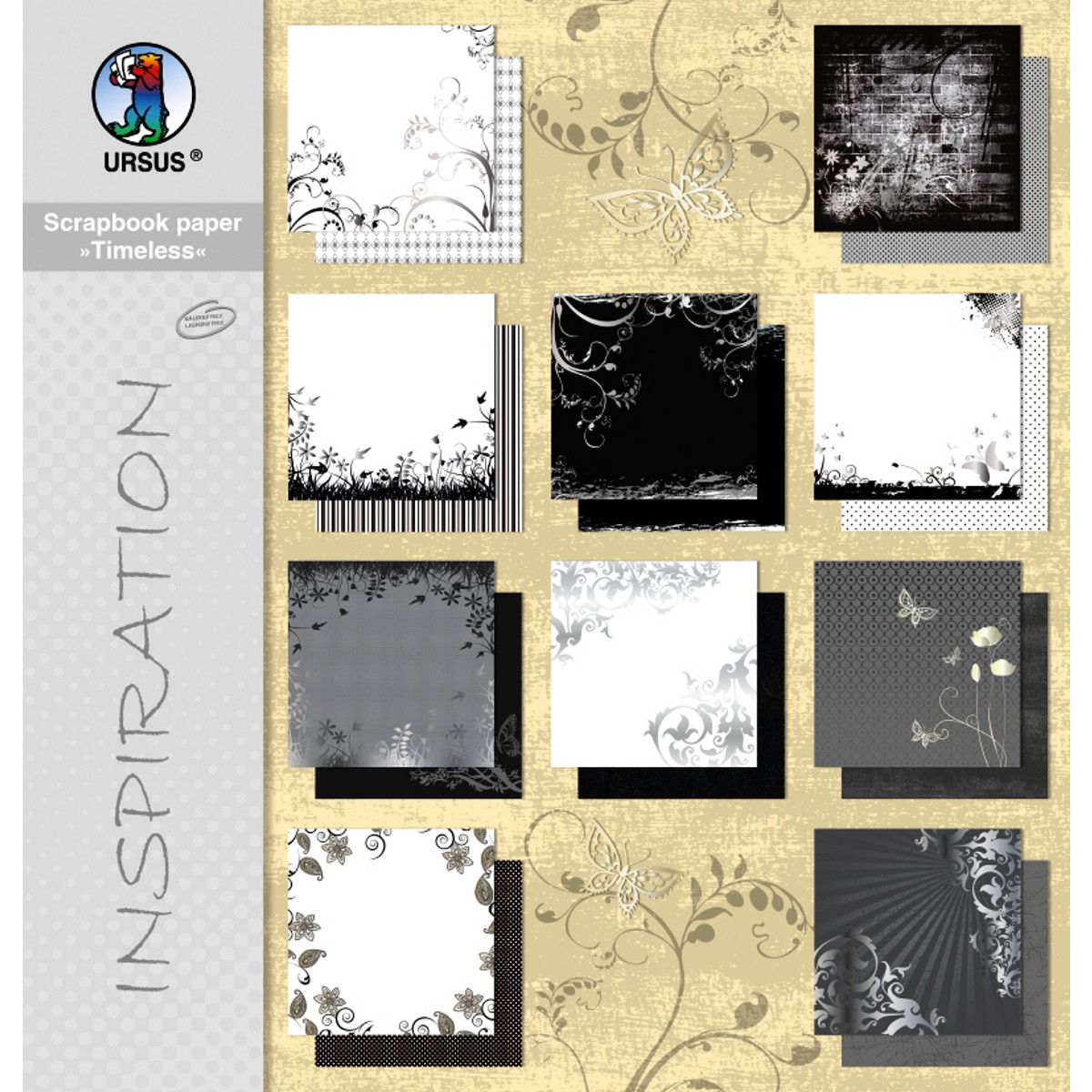 Scrapbooking Papier "Timeless" - 5 Blatt