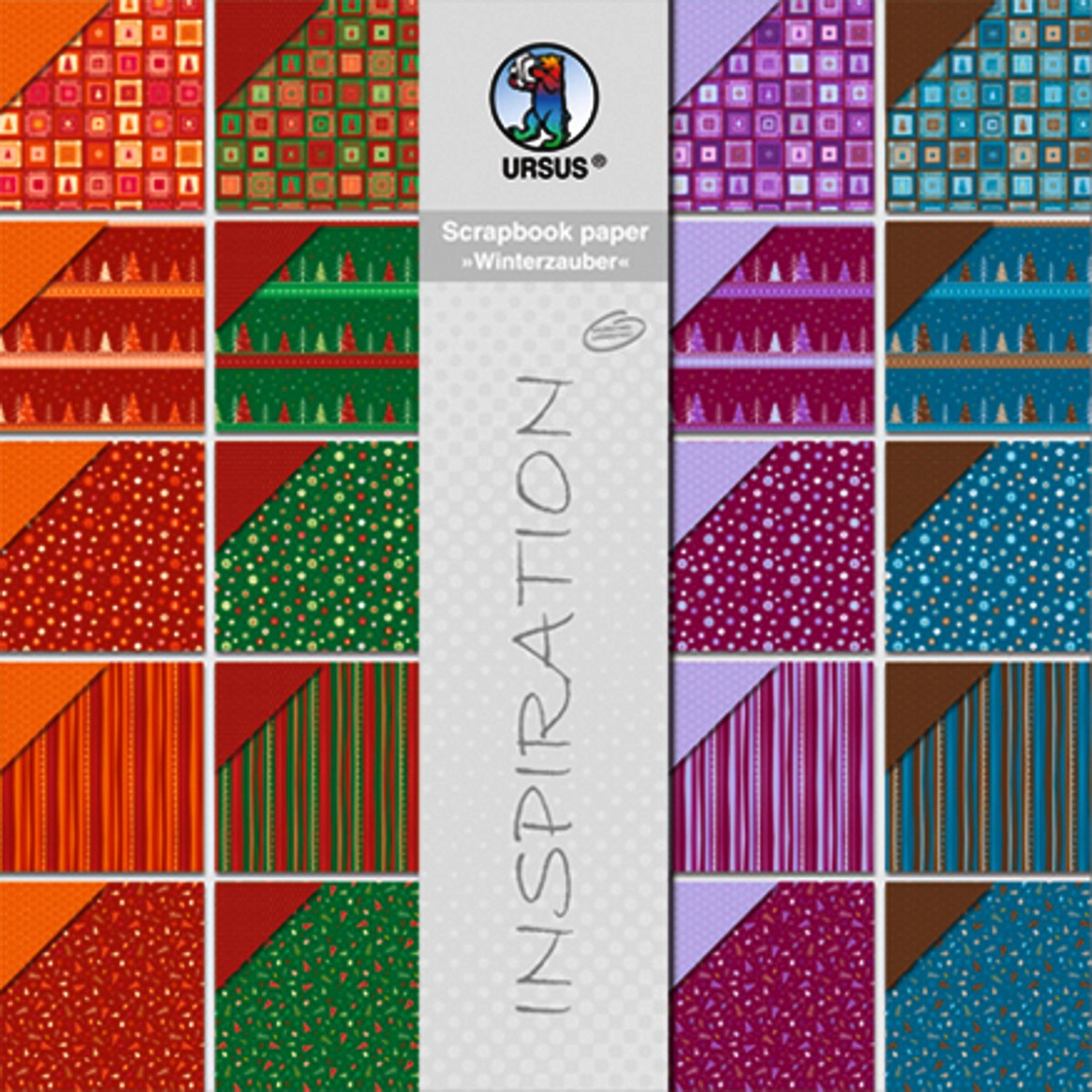 Scrapbooking Papier "Winterzauber flieder/brombeere" - 25 Blatt