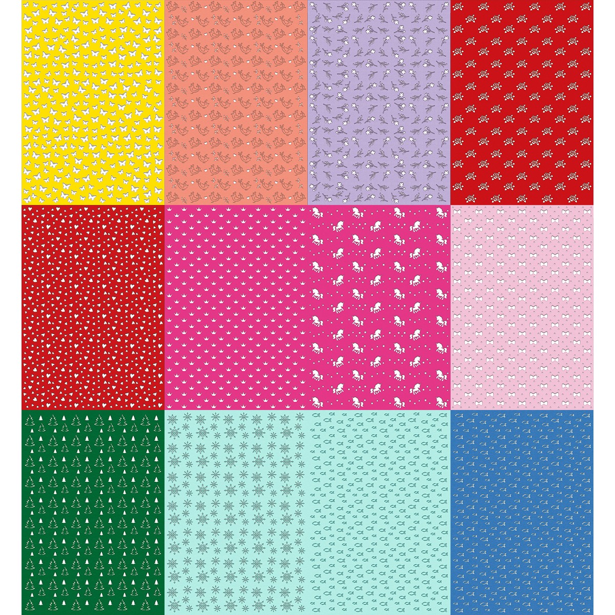 Silhouetten Karton 300 g/qm, 23 x 33 cm, 10 Blatt in 28 Farben / Motiven