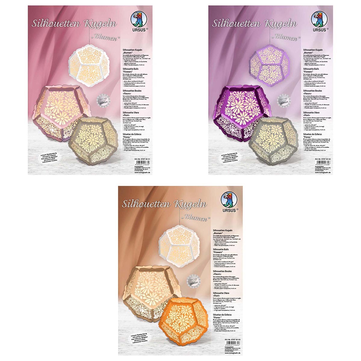 Silhouetten Kugeln Blumen