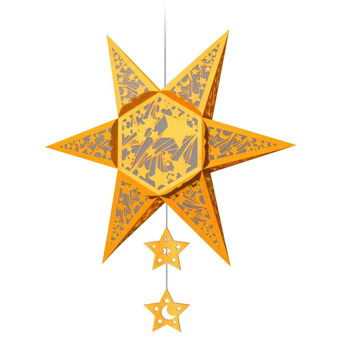 Silhouetten-Stern "Falling Stars" gold