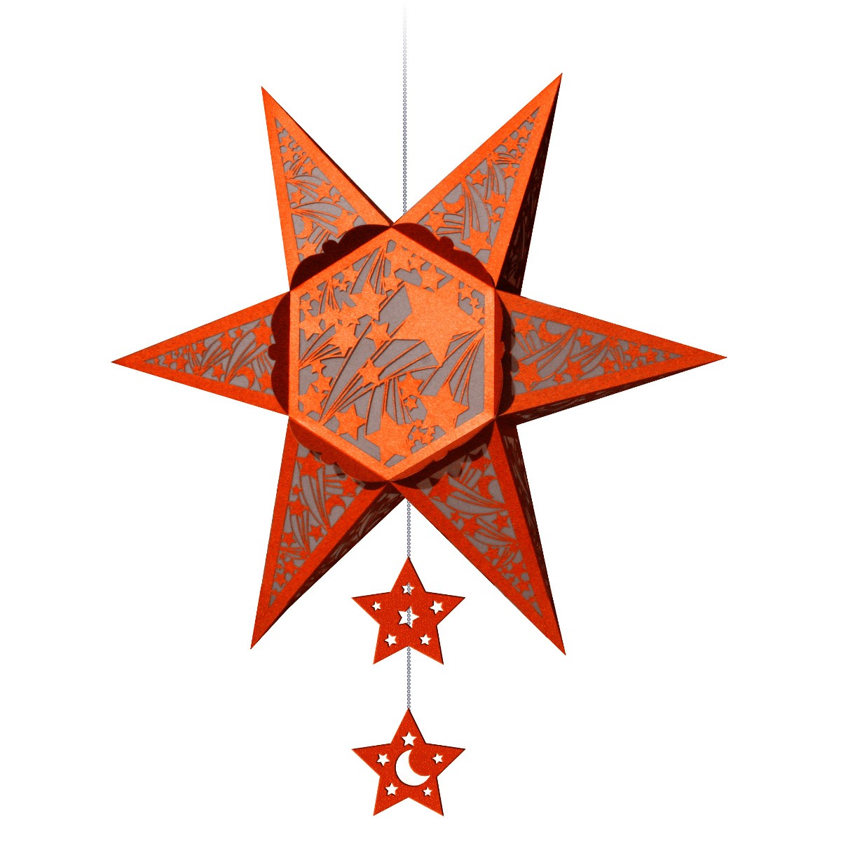 Silhouetten-Stern "Falling Stars" kupfer