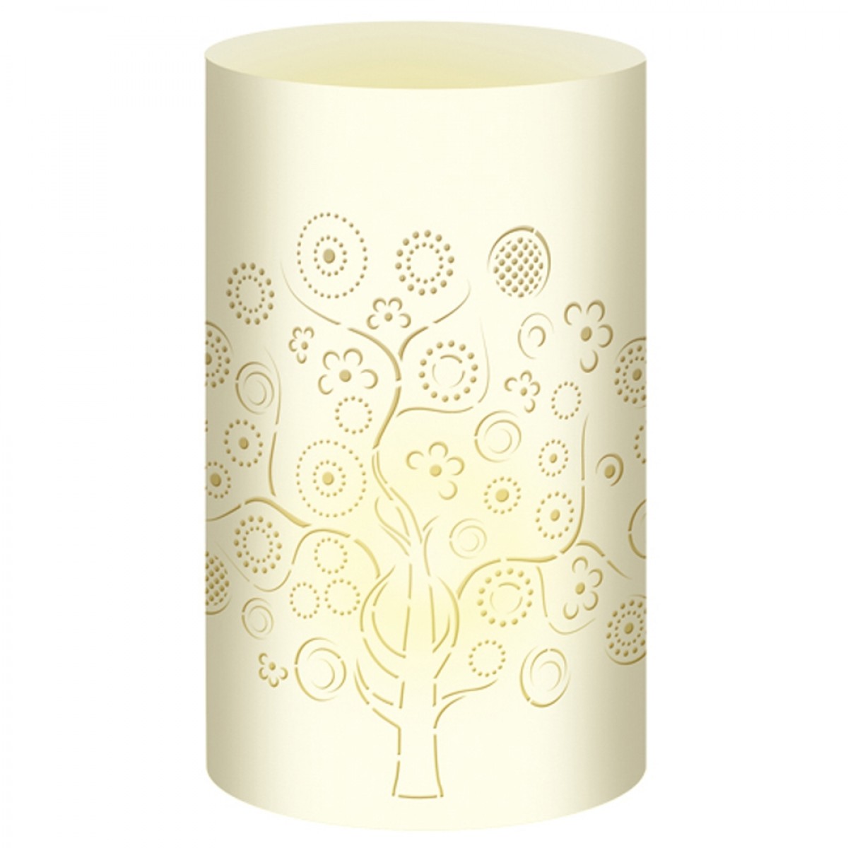 Silhouetten-Tischlichter "Filigrano" Baum creme - Motiv 26