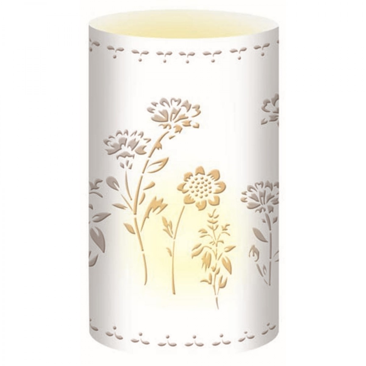 Silhouetten-Tischlichter "Filigrano" Blumen weiß - Motiv 53