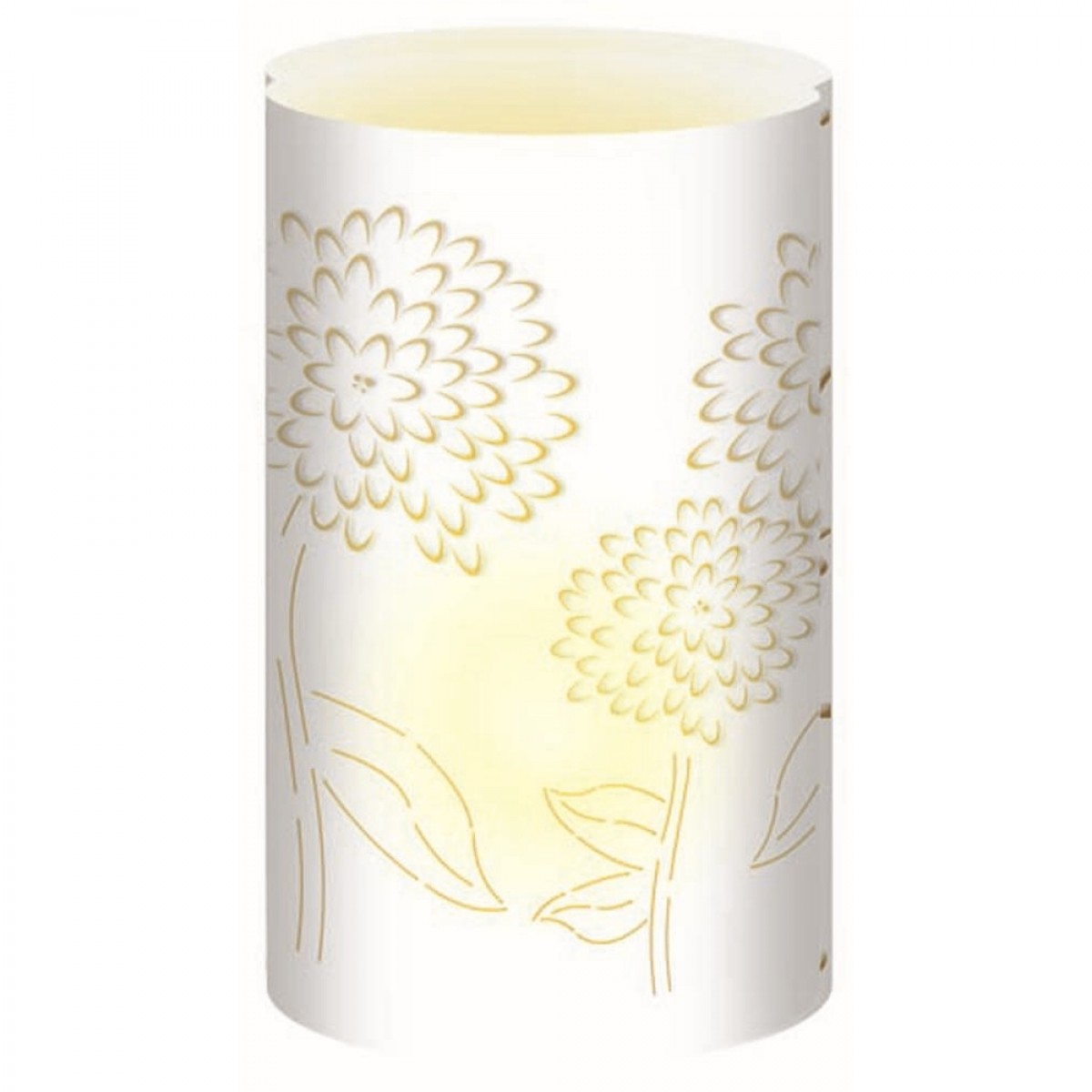 Silhouetten-Tischlichter "Filigrano" Dalien weiß - Motiv 51