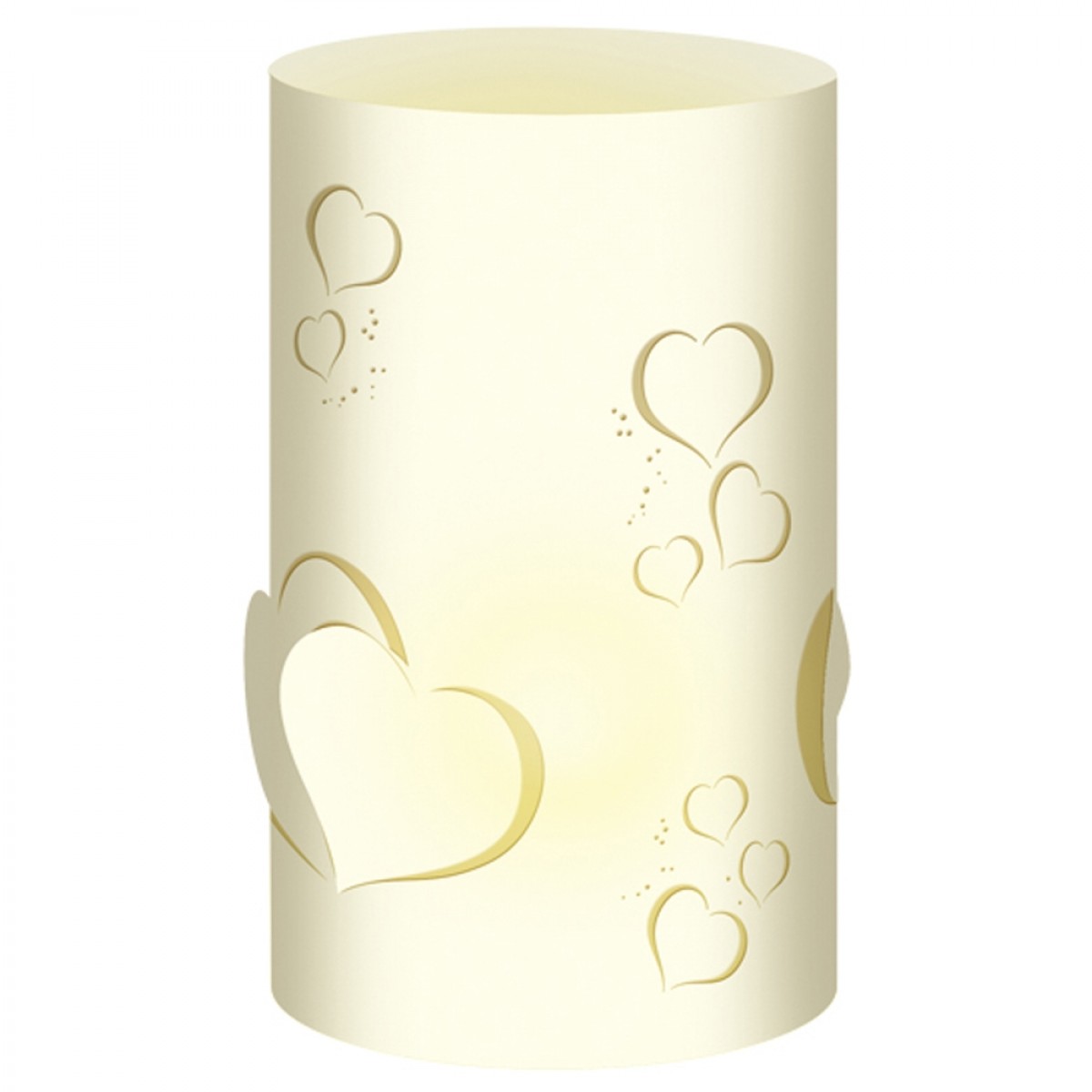 Silhouetten-Tischlichter "Filigrano" Herzen creme - Motiv 11