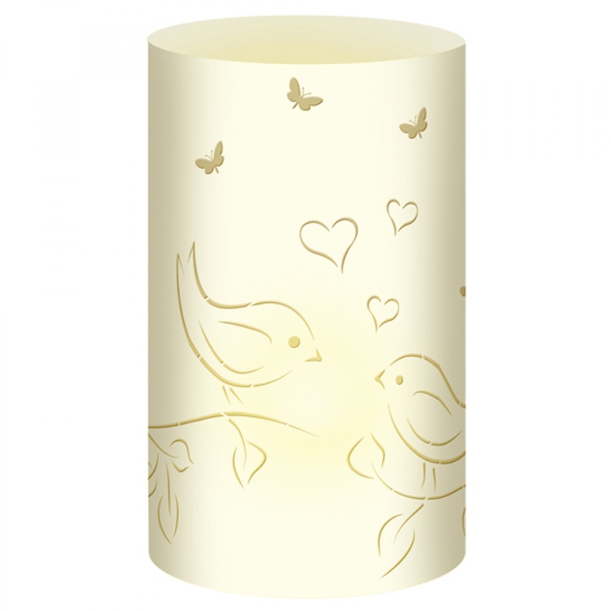 Silhouetten-Tischlichter "Filigrano" Vögel creme - Motiv 17