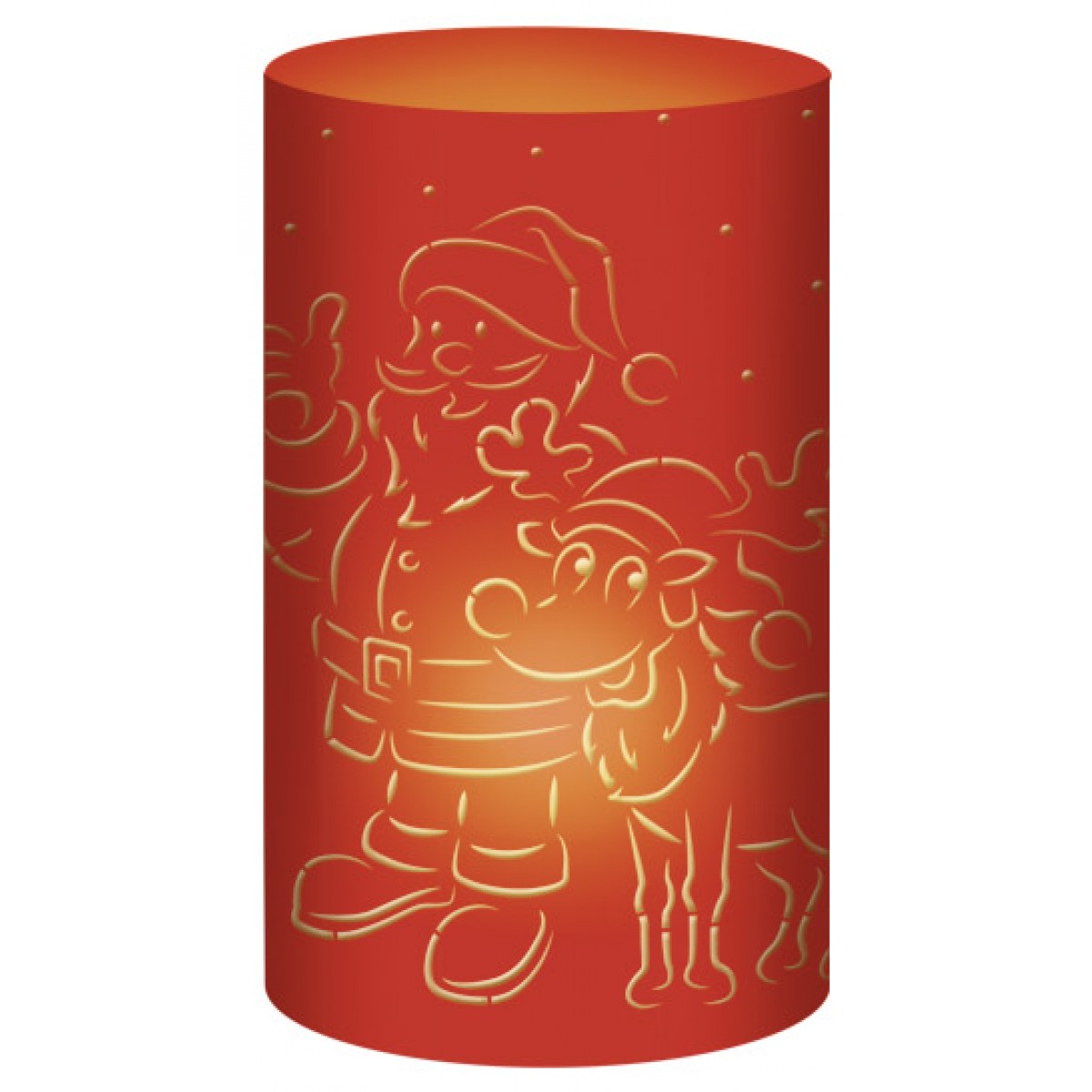 Silhouetten-Tischlichter "Filigrano" Weihnachtsmann rubinrot - Motiv 72