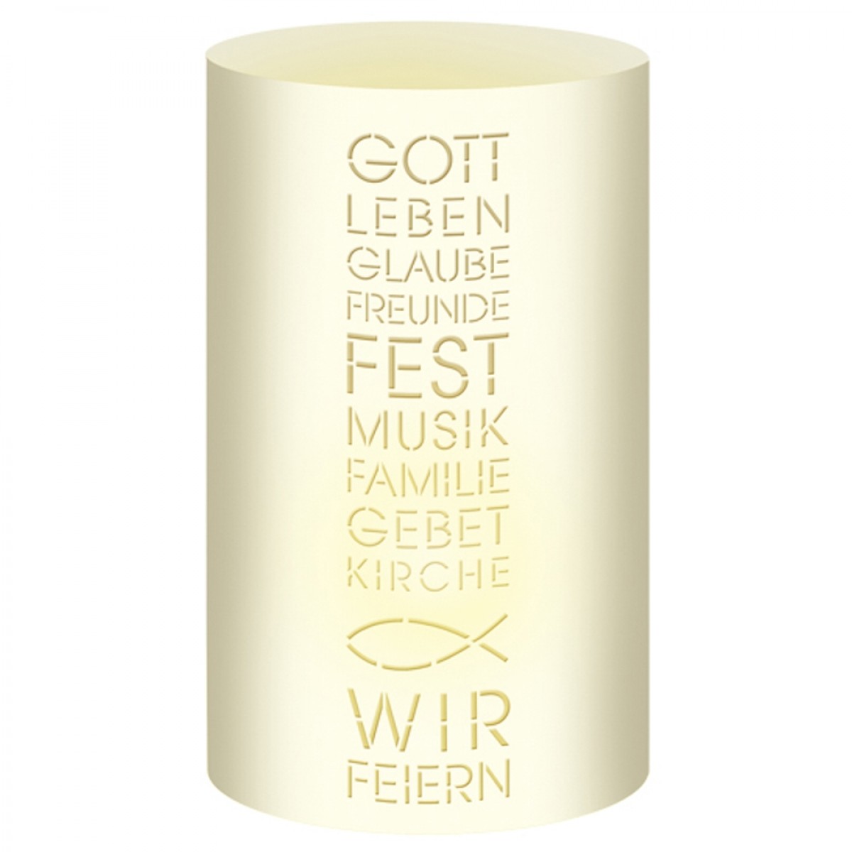 Silhouetten-Tischlichter "Filigrano" Worte creme - Motiv 24