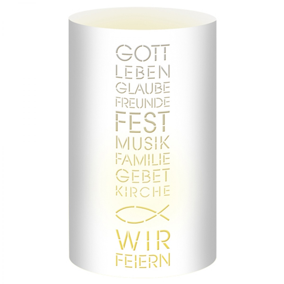 Silhouetten-Tischlichter "Filigrano" Worte weiß - Motiv 23