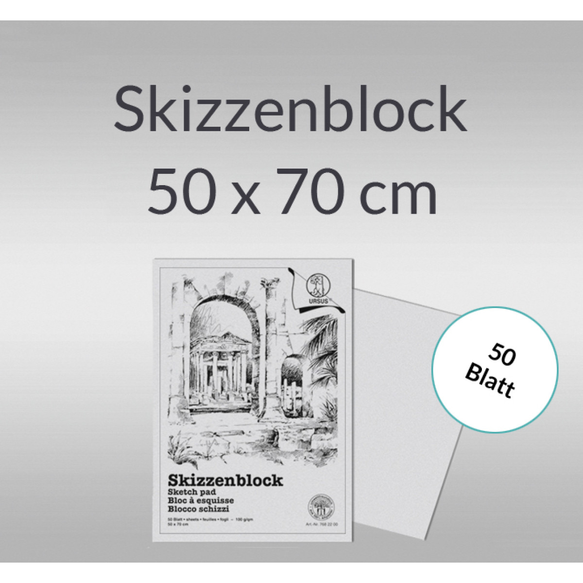 Skizzenblock 100 g/qm 50 x 70 cm