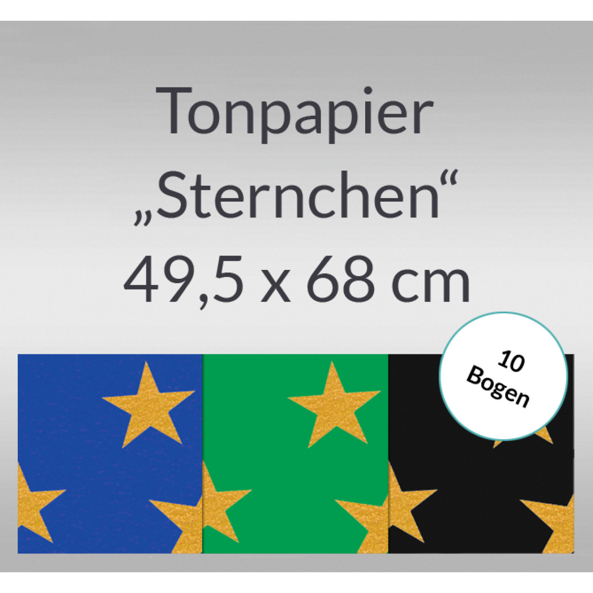 Sternchen-Tonzeichenpapier 130 g/qm 49,5 x 68 cm - 10 Bogen
