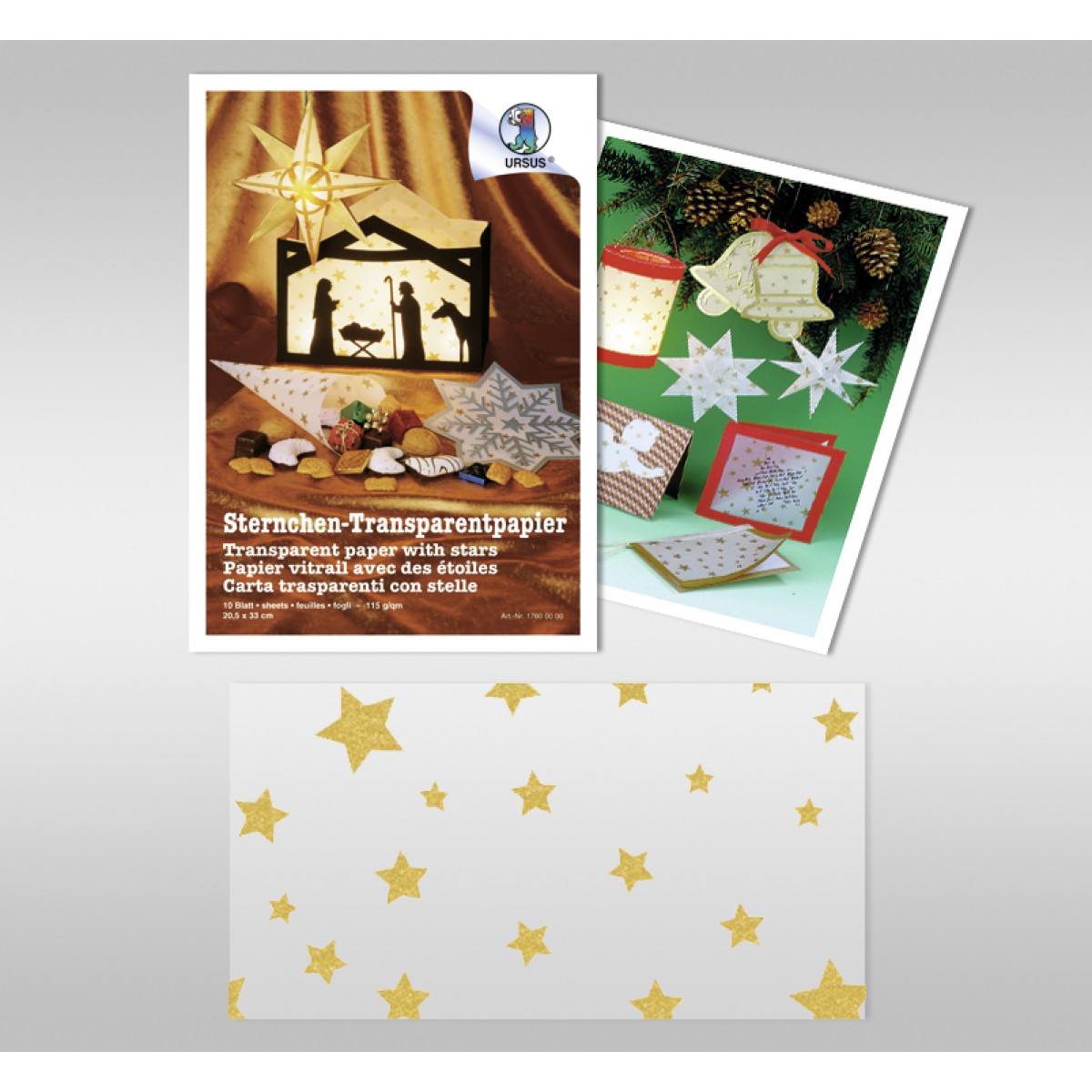 Sternchen-Transparentpapier 20,5 x 33 cm - 10 Blatt
