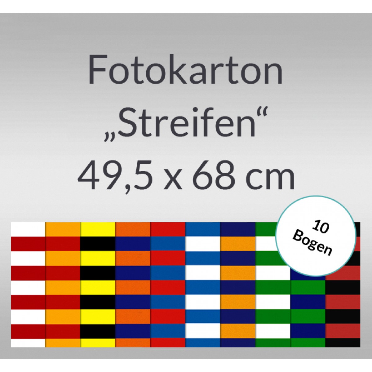 Streifen-Fotokarton 49,5 x 68 cm - 10 Bogen