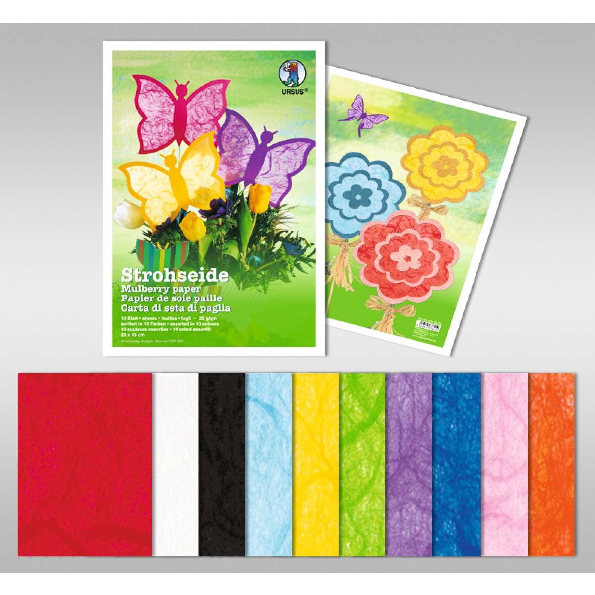 Strohseide 25 g/qm 23 x 33 cm - 10 Blatt sortiert