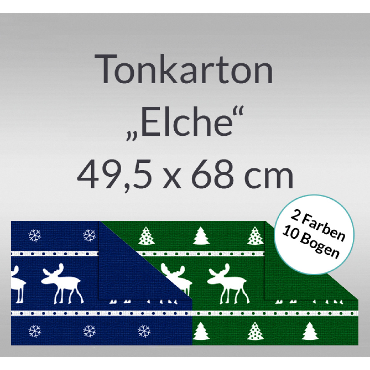 Tonkarton "Elche" 220 g/qm 49,5 x 68 cm - 10 Bogen sortiert