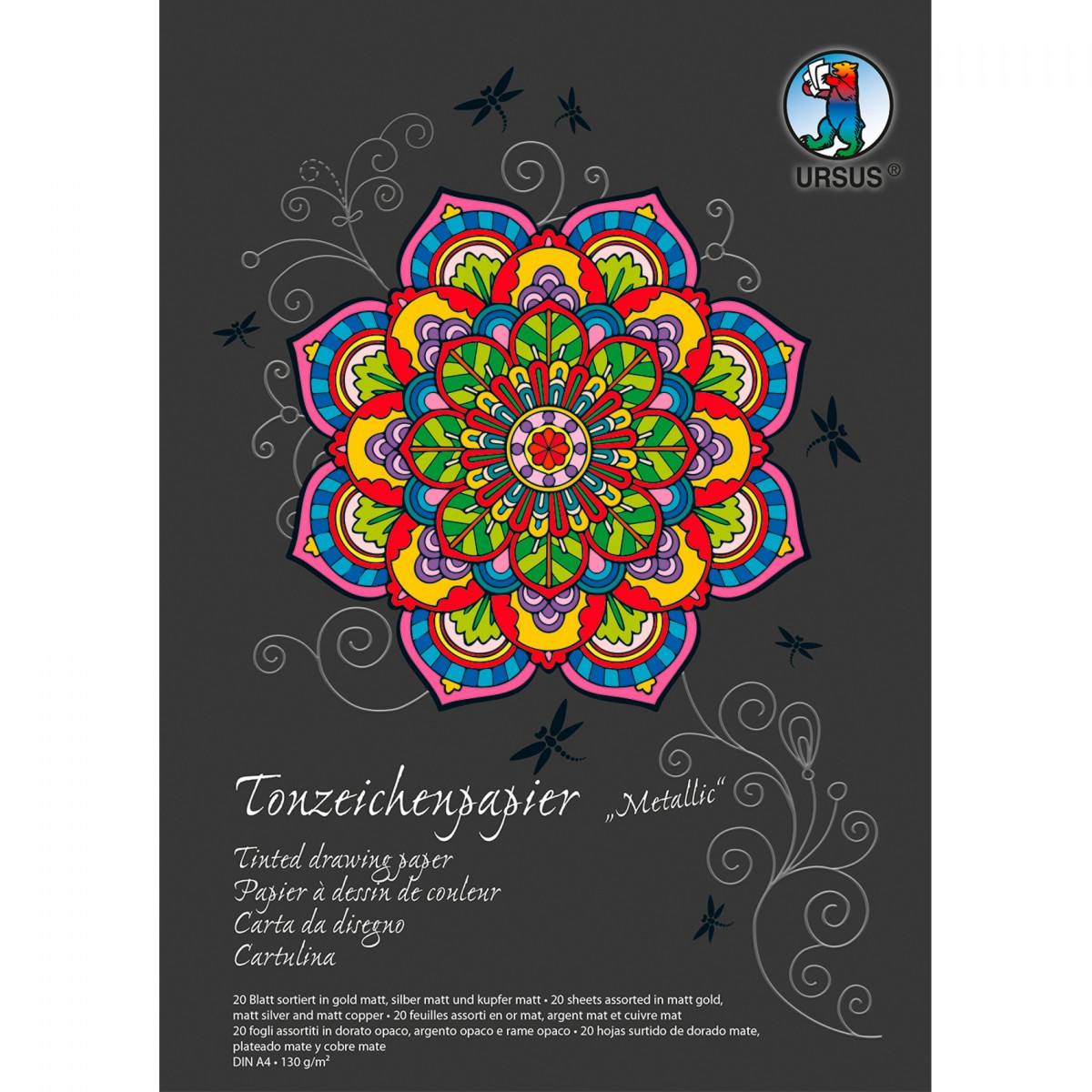 Tonzeichenpapier BLOCK 130g/qm A3-10 Bogen sortiert, 
