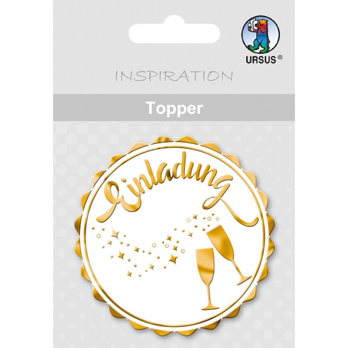 Topper "Einladung 2" weiß/gold - Motiv 27