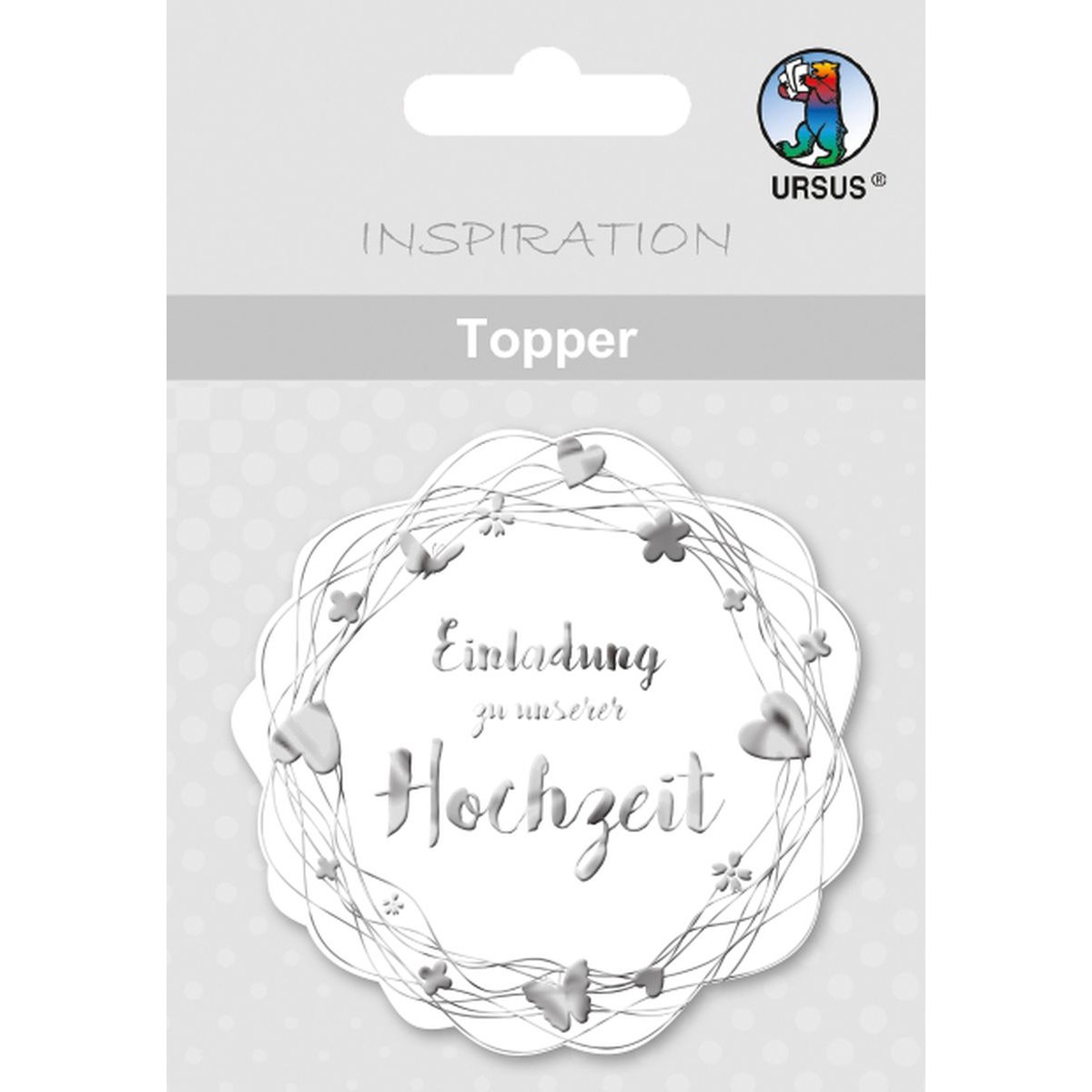 Einladungskarten Hochzeit Weiss Silber