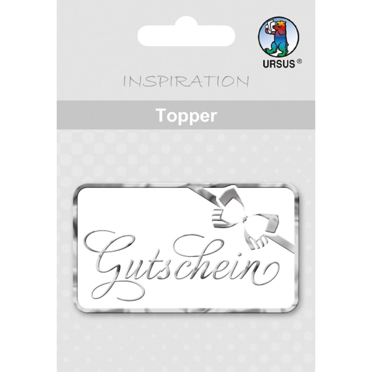 Topper "Gutschein" weiß/silber - Motiv 29