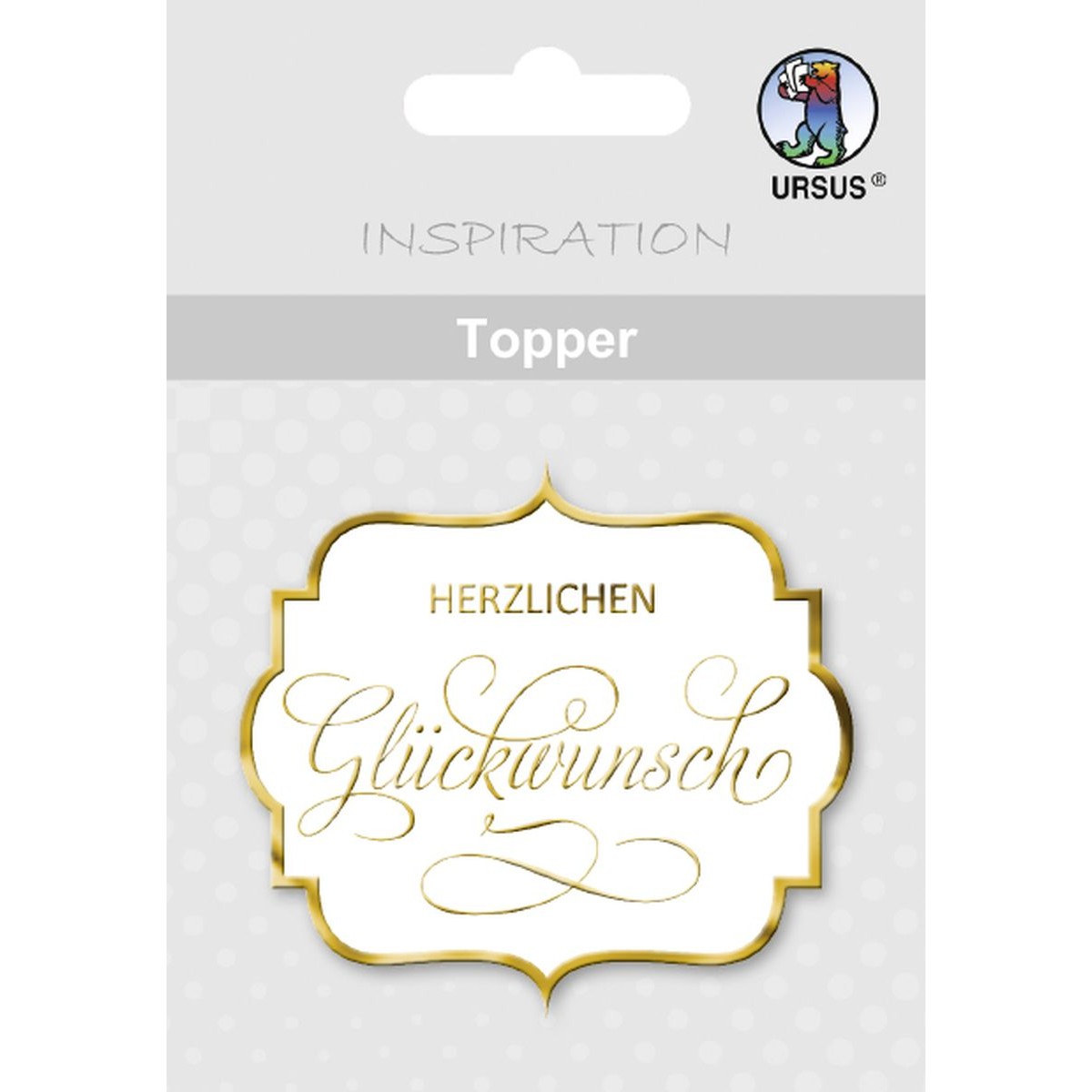 Topper "Herzliche Glückwünsche" weiß/gold - Motiv 04