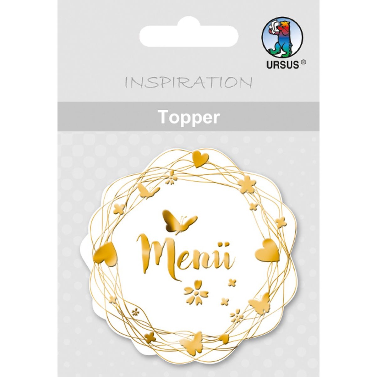 Topper "Menü" weiß/gold - Motiv 21