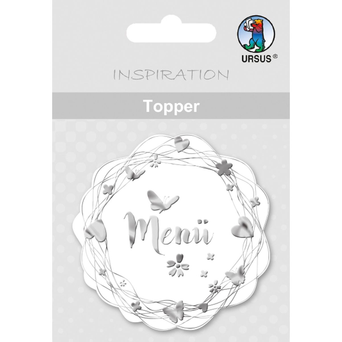 Topper "Menü" weiß/silber - Motiv 21