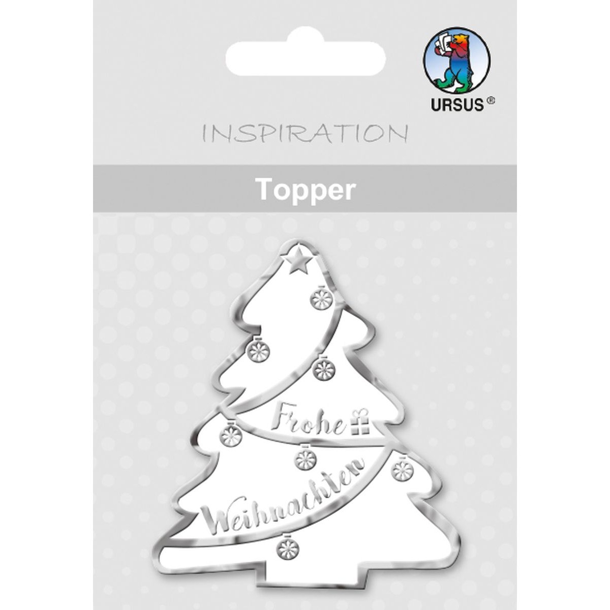 Topper "Weihnachtsbaum" weiß/silber - Motiv 32