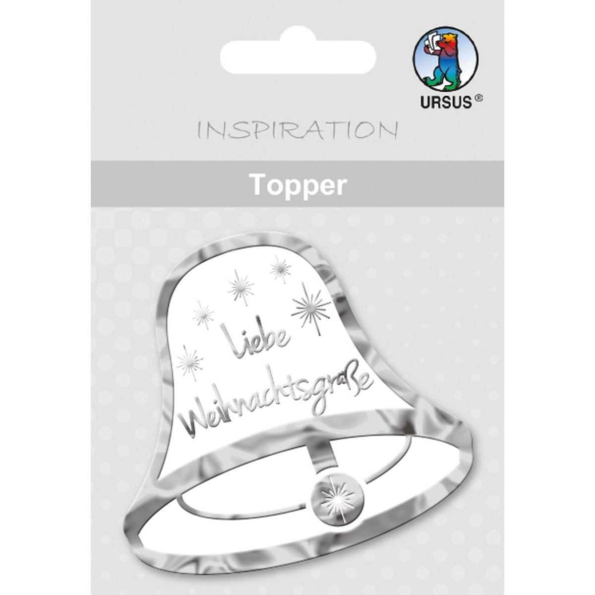 Topper "Weihnachtsglocke" weiß/silber - Motiv 33