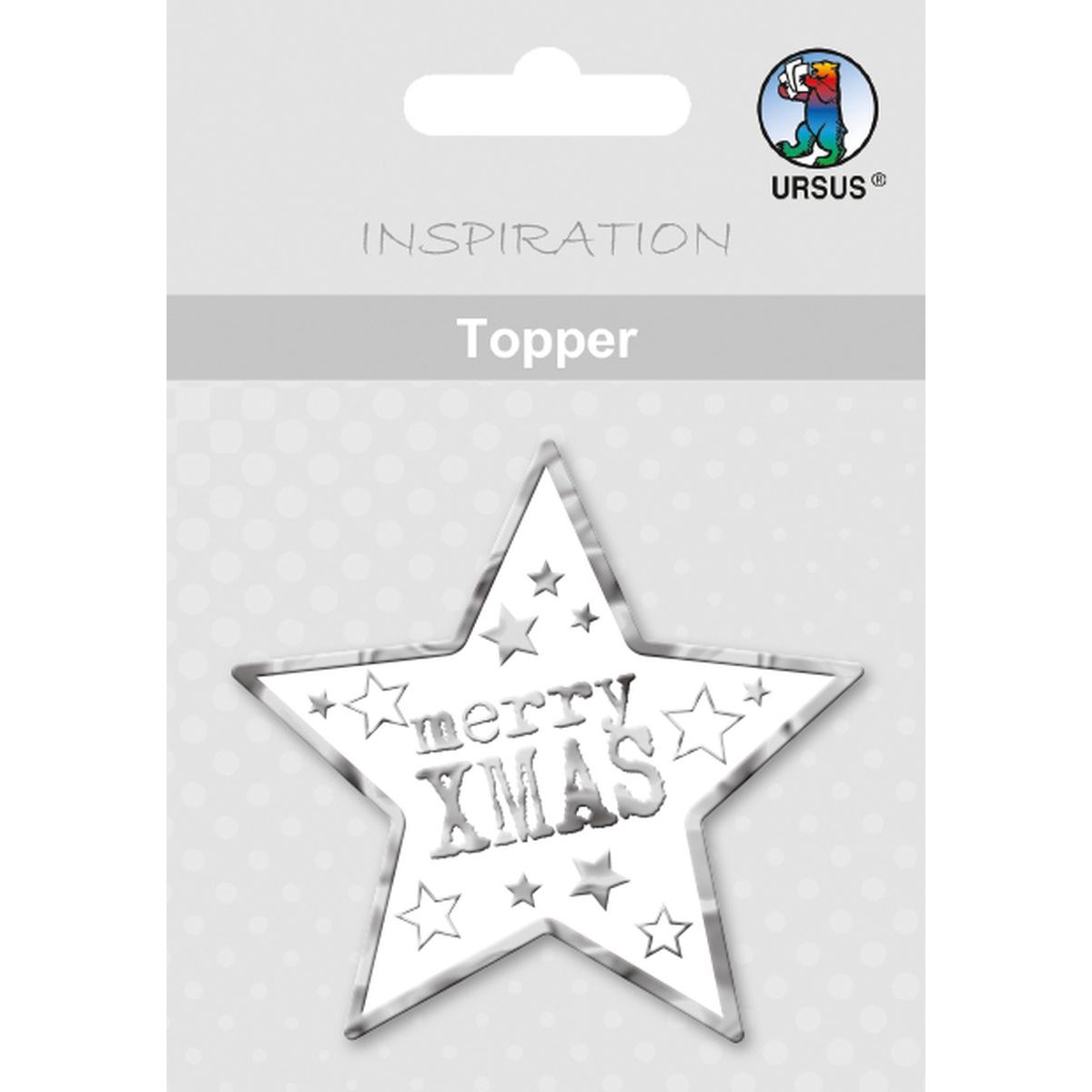 Topper "Weihnachtsstern" weiß/silber - Motiv 34