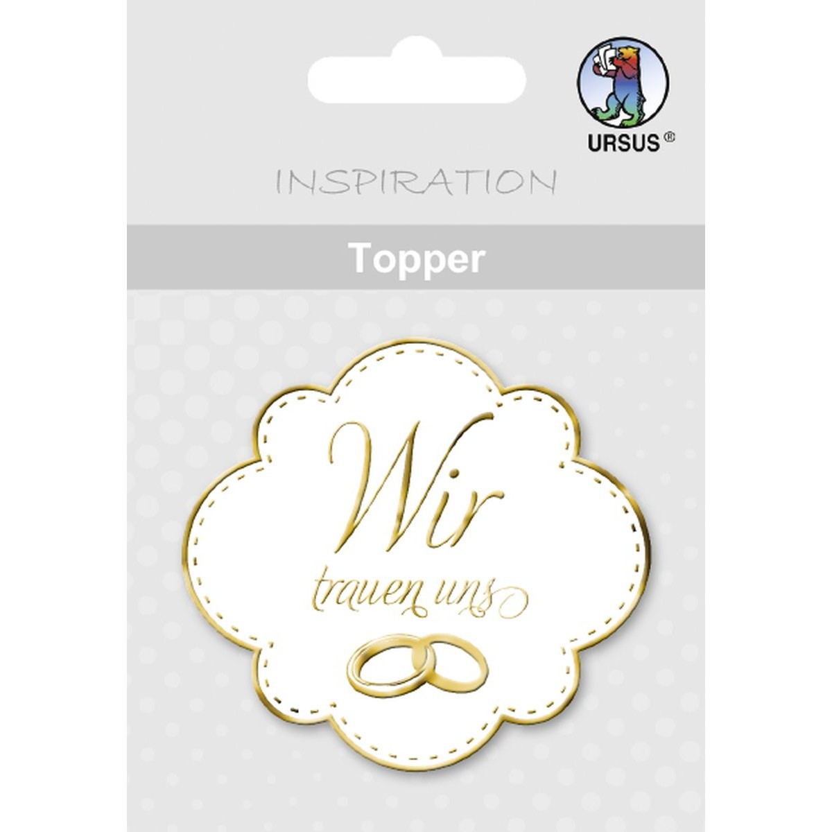 Topper "Wir trauen uns" weiß/gold - Motiv 05